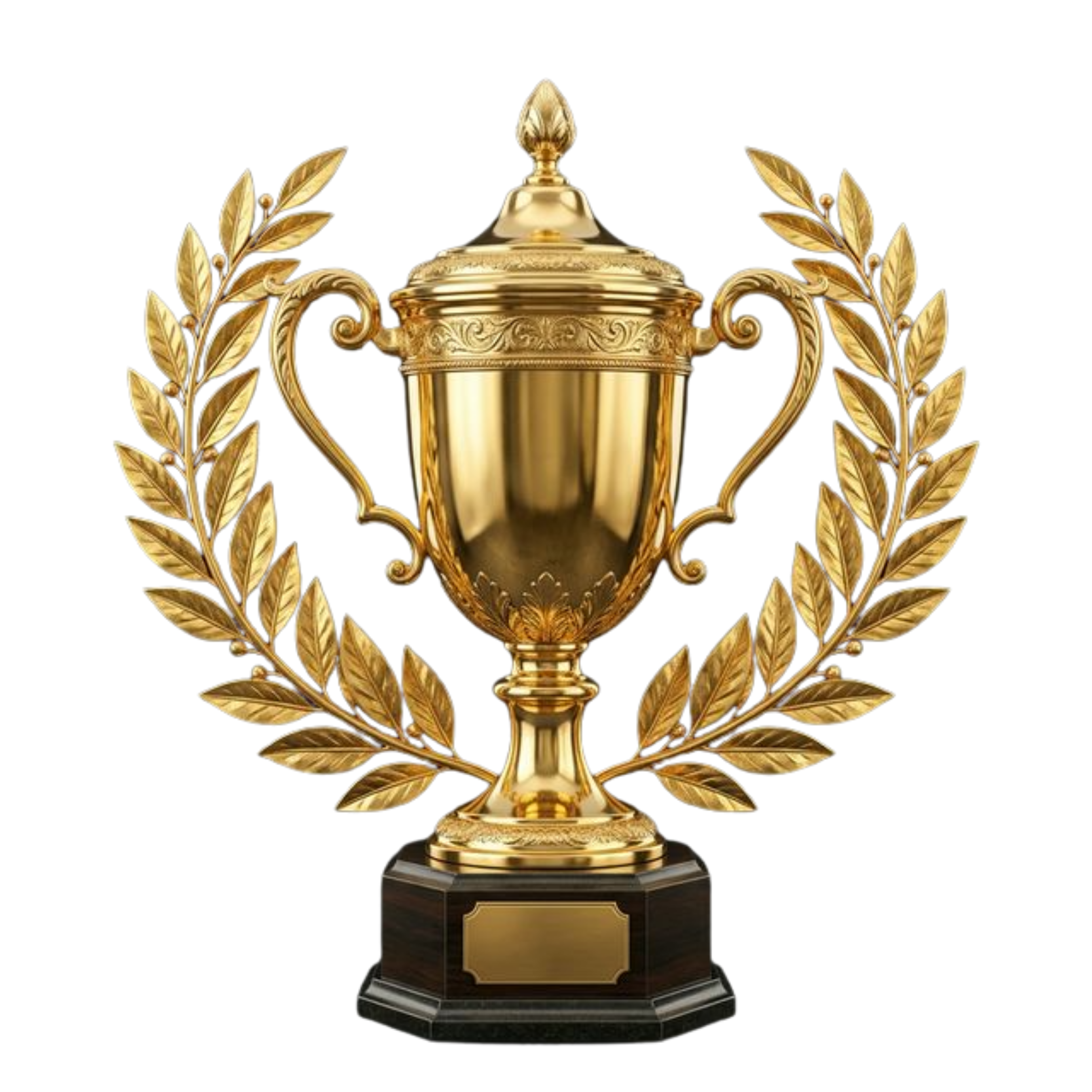 Golden Trophy with Laurel Wreath